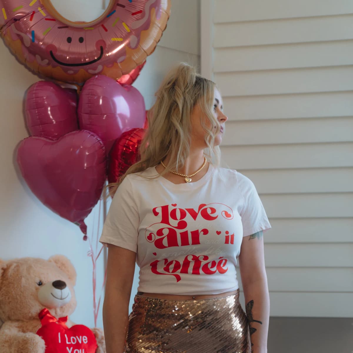 Love N Coffee Short Sleeve Graphic Tee