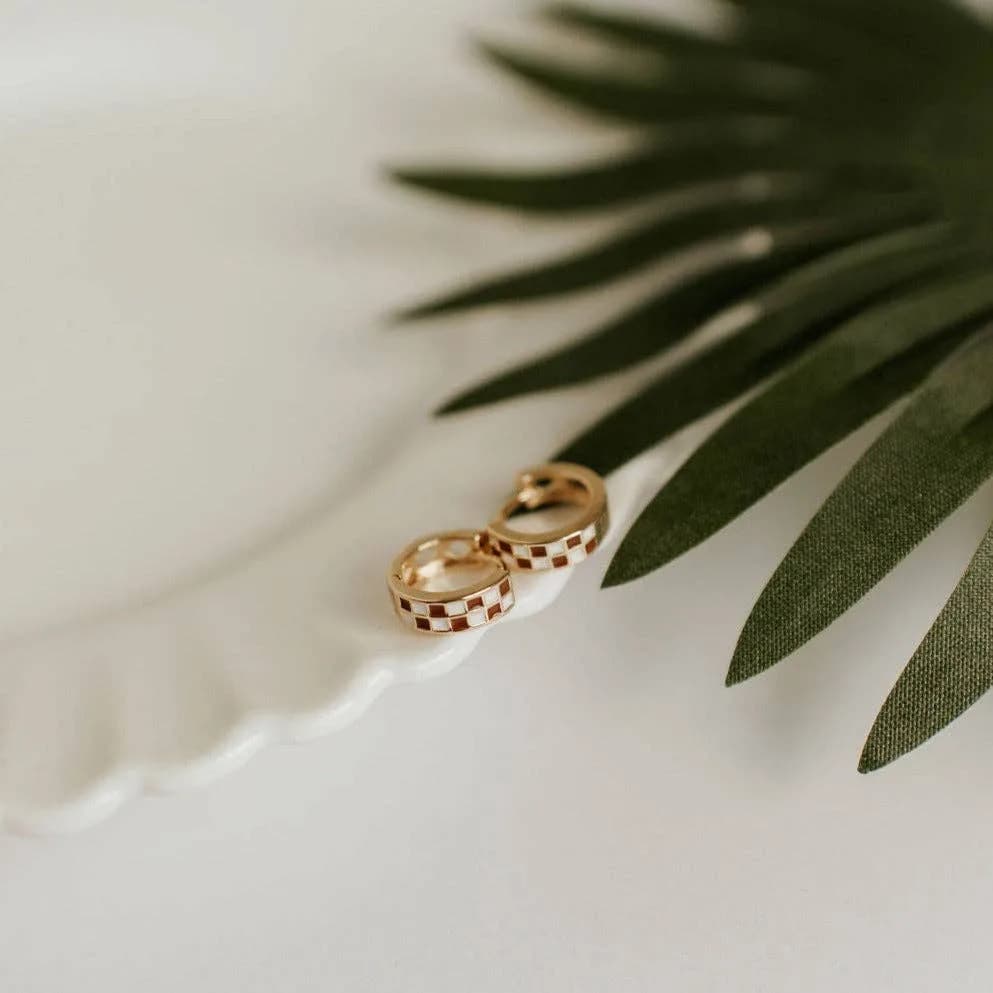 Checkered Hoops Mauve Jewelry Co