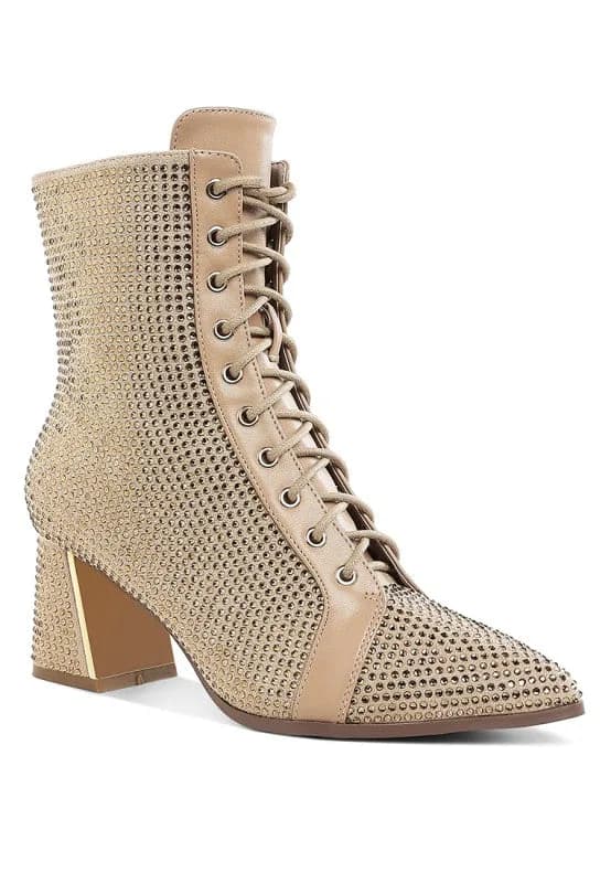 Calla Rhinestone Embellished Ankle Boots