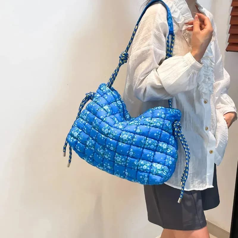 Oversized Quilted Carryall Tote Bag