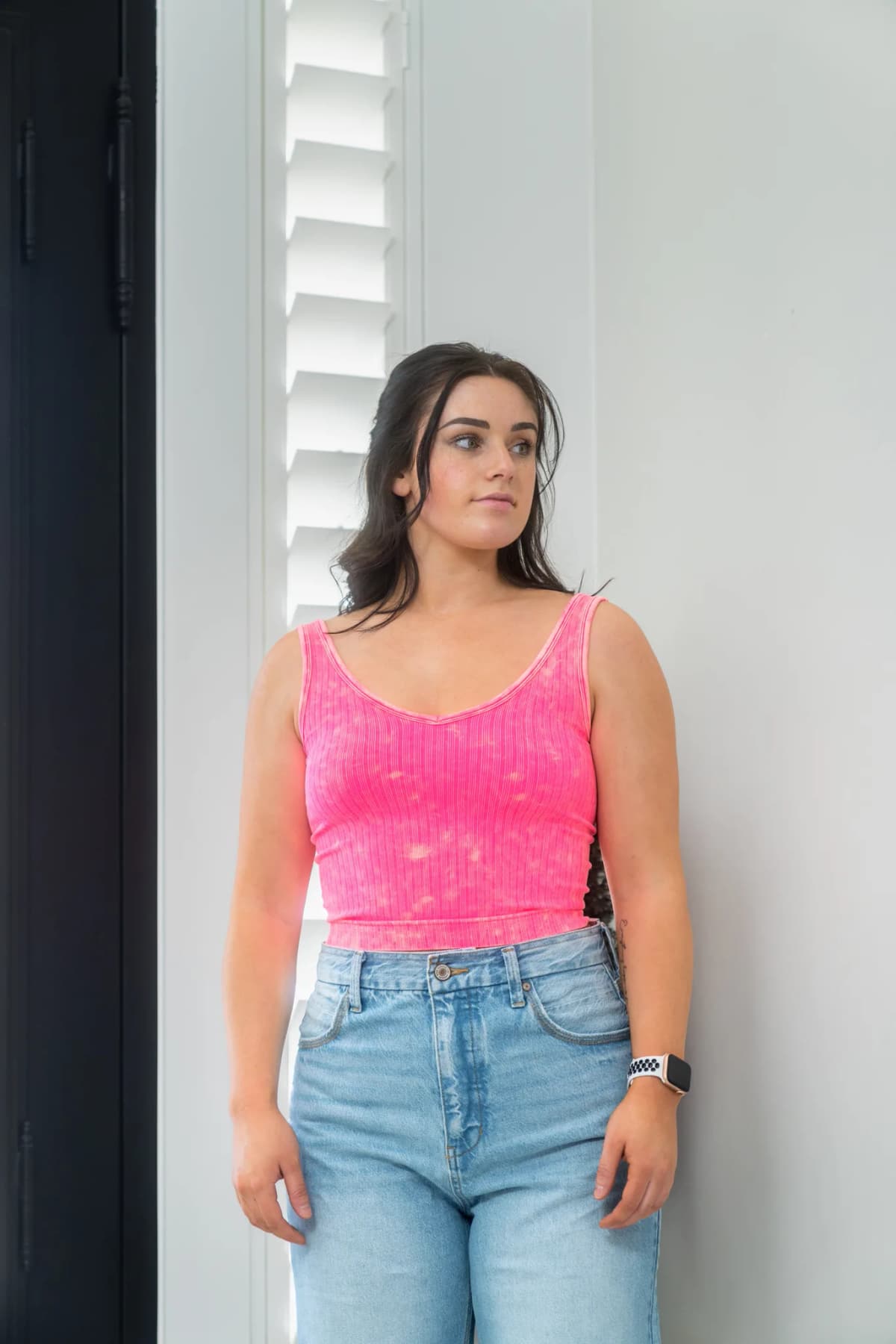 Washed Ribbed Cropped Tank Top Zenana (Violet)