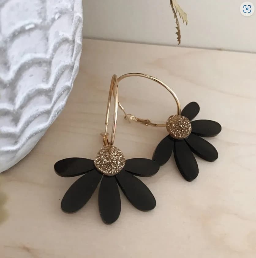 Jumbo Daisy Hoop Earrings By Foxie Collective