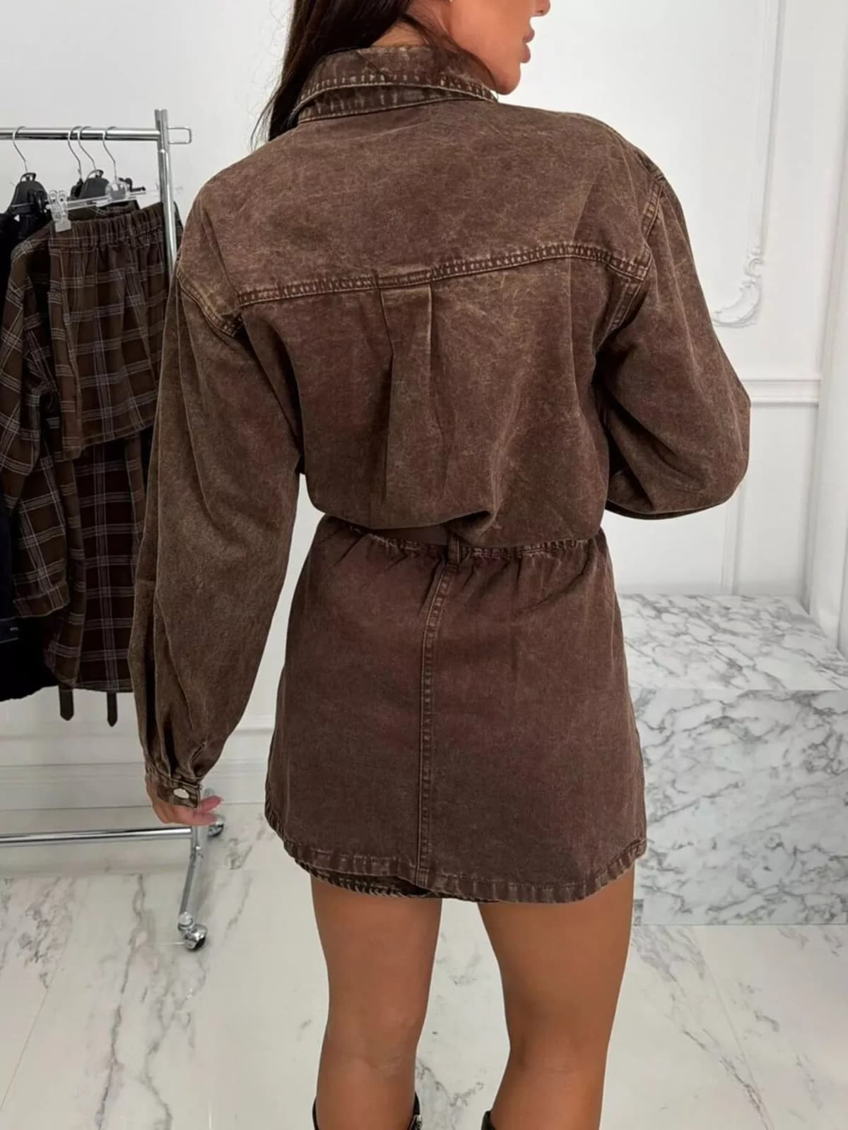 Vintage Washed Denim Jacket with Chest Pockets