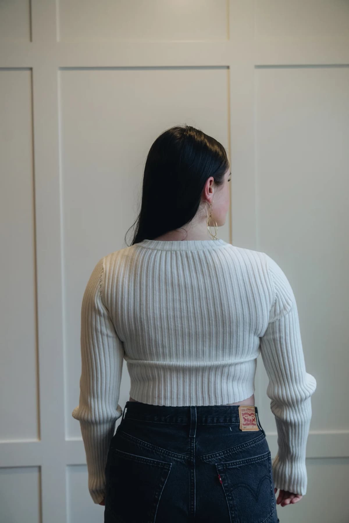 Ribbed Knitted Cardigan with Zipper