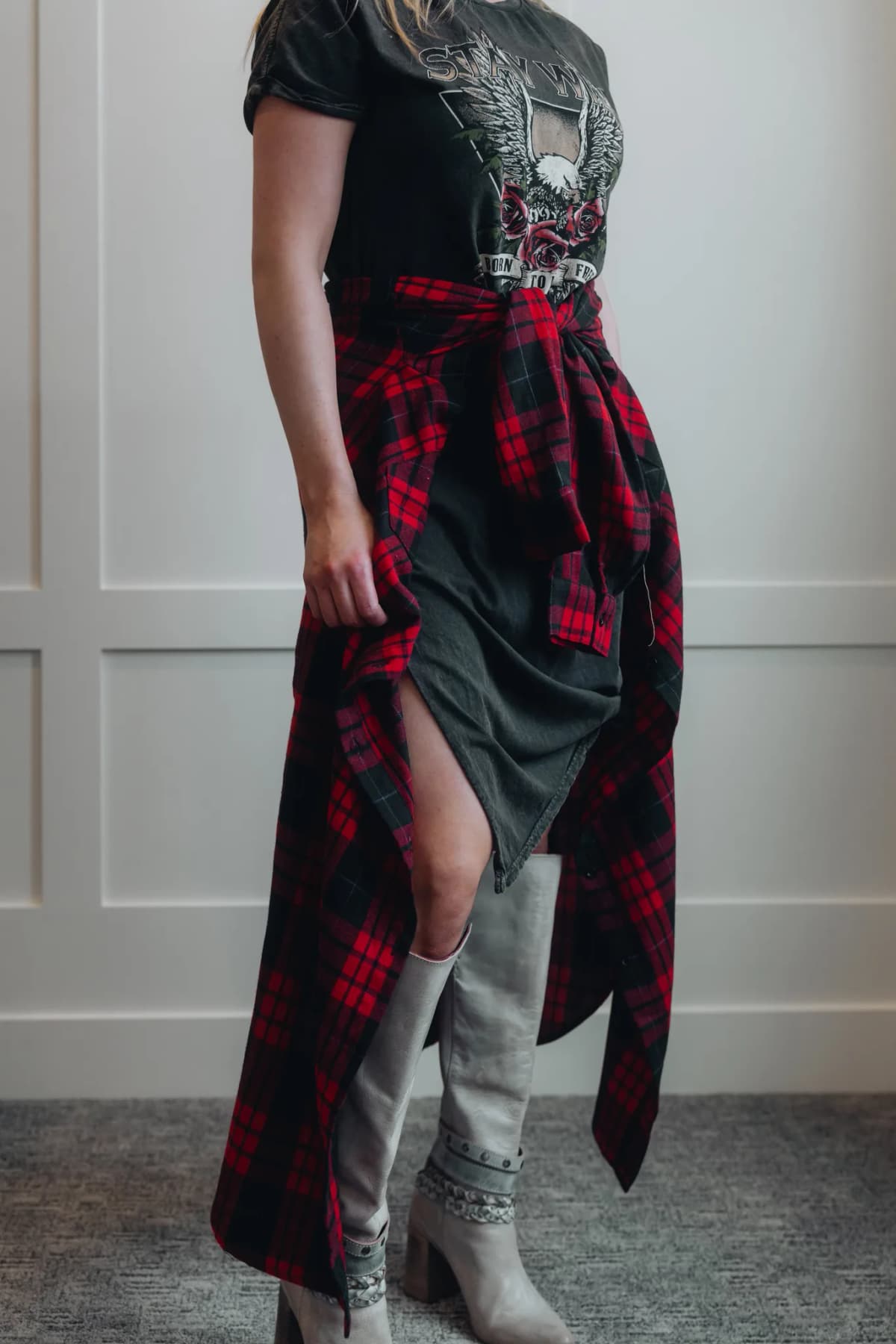 Flannel Plaid Longline Shacket by Bluivy