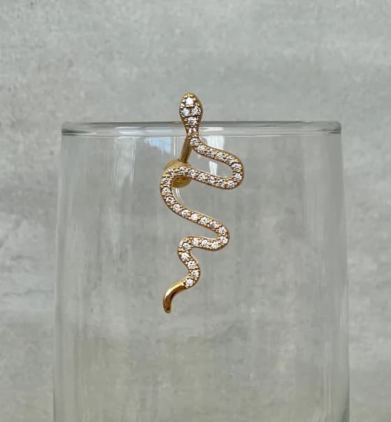Snake Top Down Belly Button Piercing 14G 10mm Surgical Steel