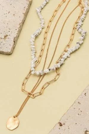 Precious Natural Stone Layer Necklace