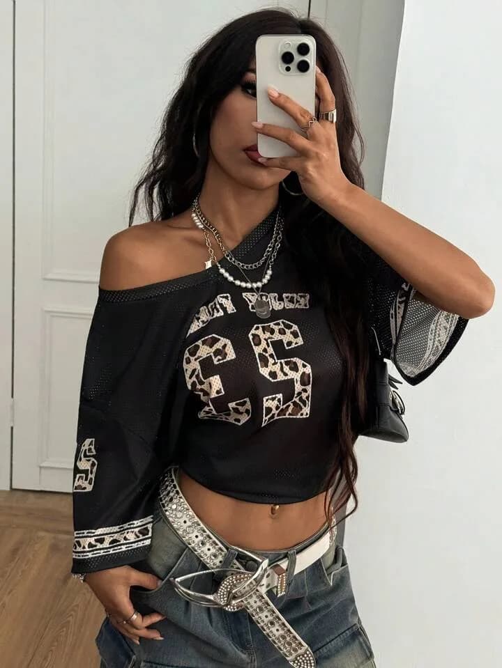 Black and Leopard Enjoy Freedom Mesh Numbered 23 Jersey
