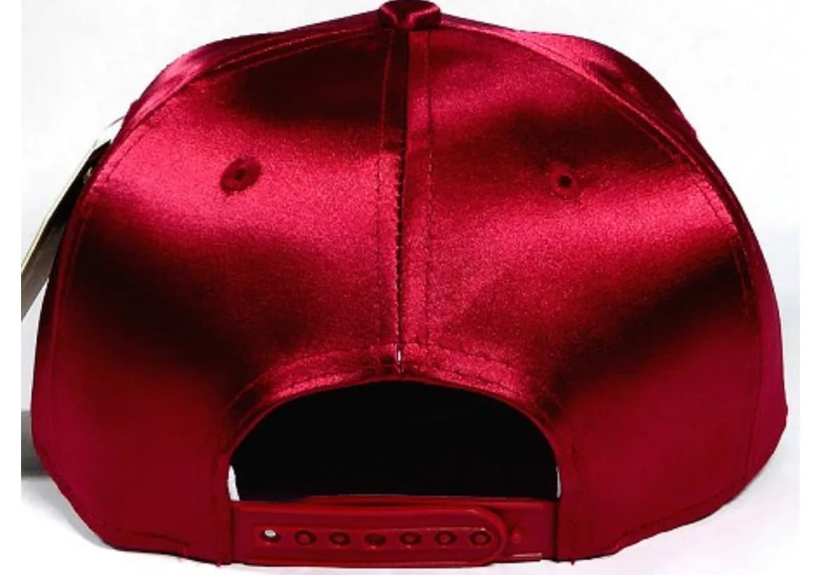 Faux Satin Silk Adult Flat Bill Brim Snap Hat