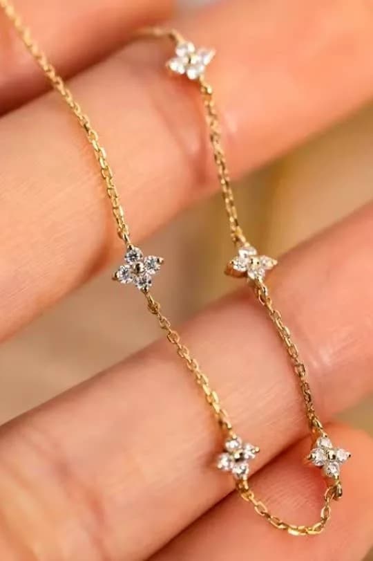 18K STAINLESS STEEL TARNISH FREE FLOWER BRACELET