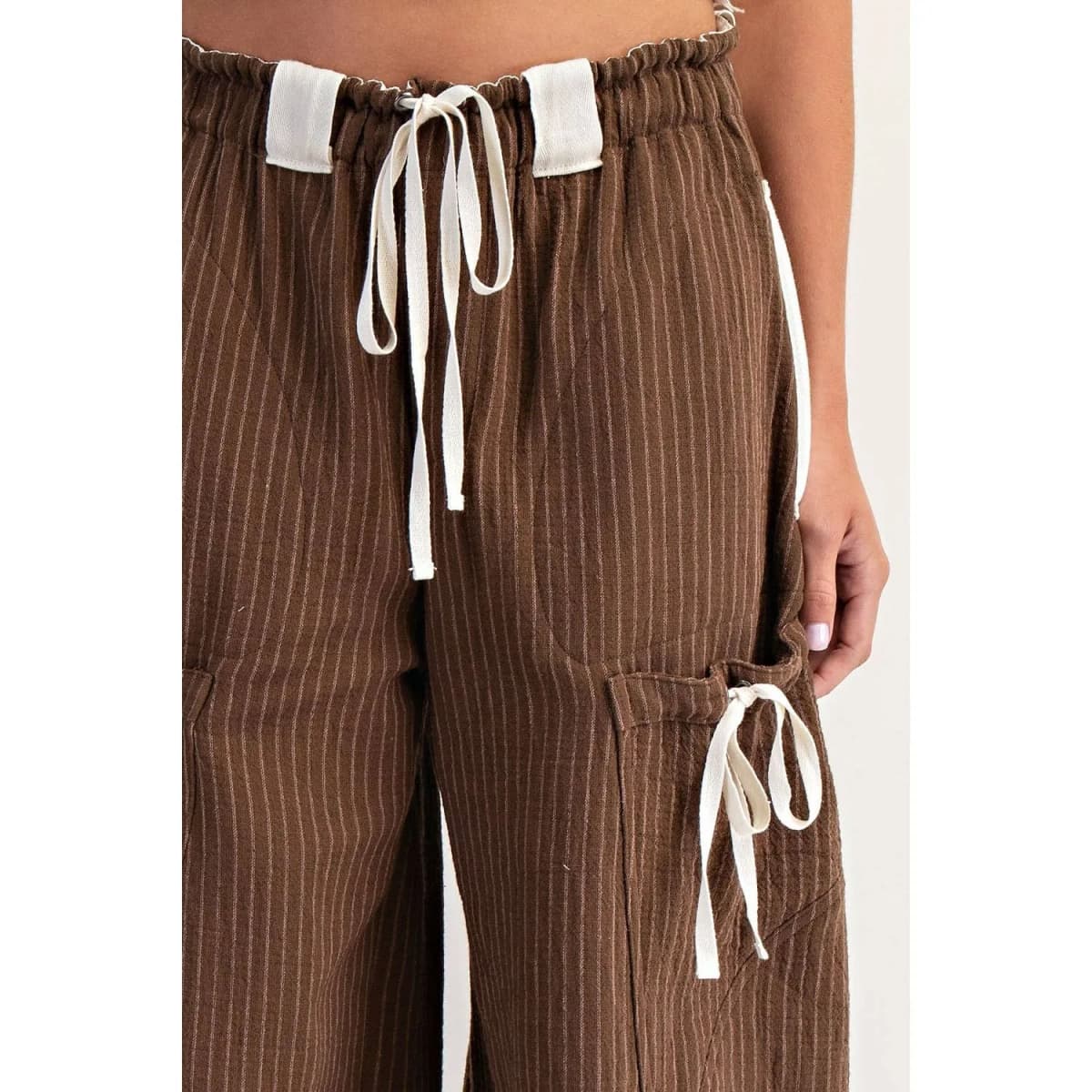 New* Striped Jogger Pants Chocolate
