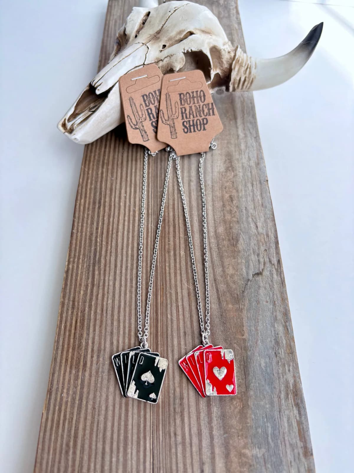 Playing Card "WILD" Pendant Link Chain Necklace