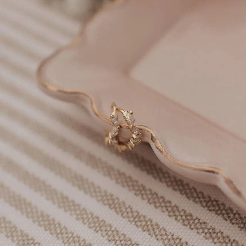 Iris Diamond Hoops Gold or Silver