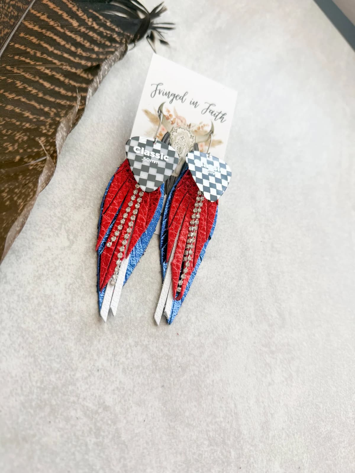 Checked Out Fringe | Red White and Blue