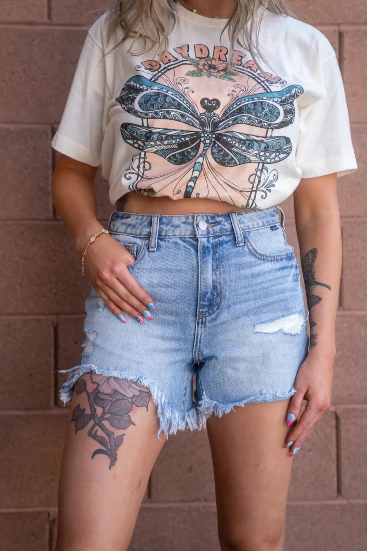 Vintage Daydream Believer Dragonfly Oversized Graphic Tee Select Apparel