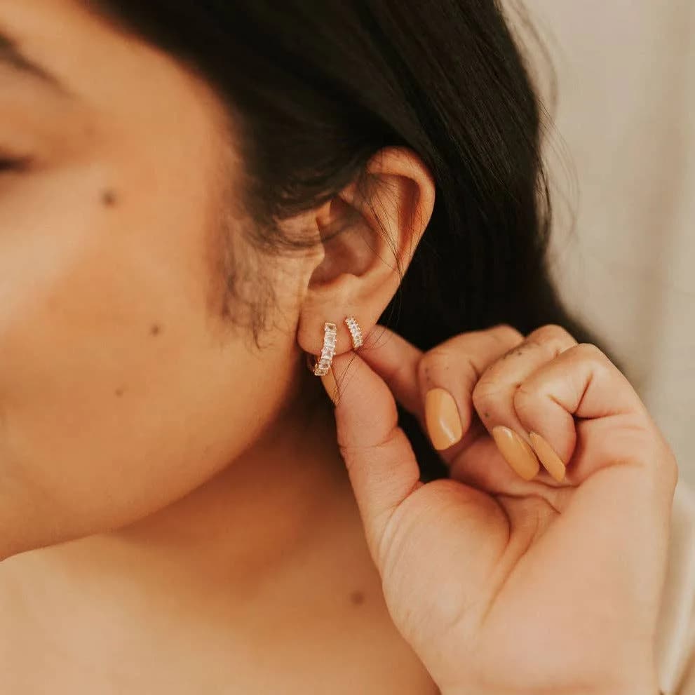 Charlotte Diamond Gold Filled Hoops by Mauve Jewelry