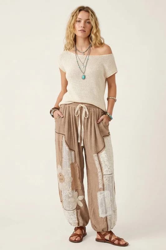 Ruri and Ruda Floral Patchwork Joggers