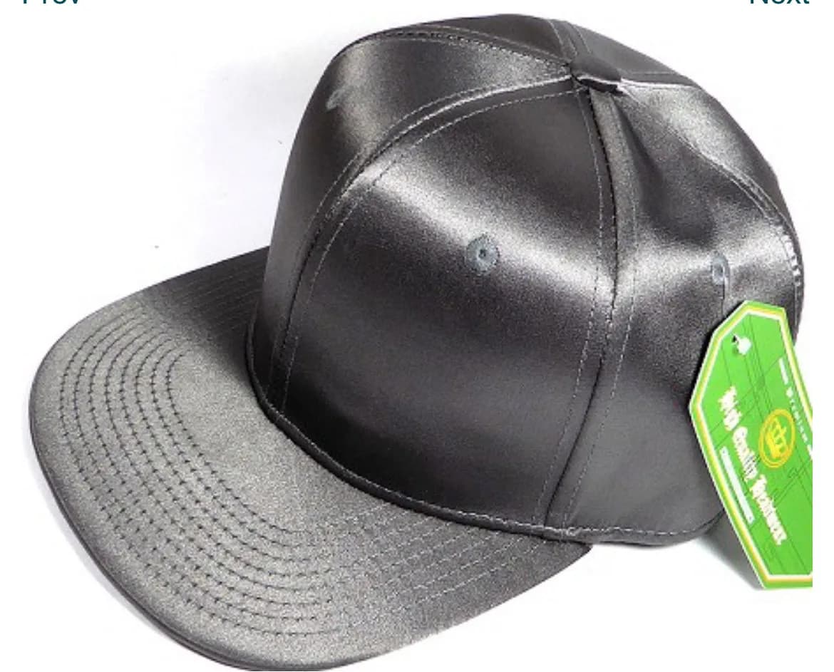 Faux Satin Silk Adult Flat Bill Brim Snap Hat