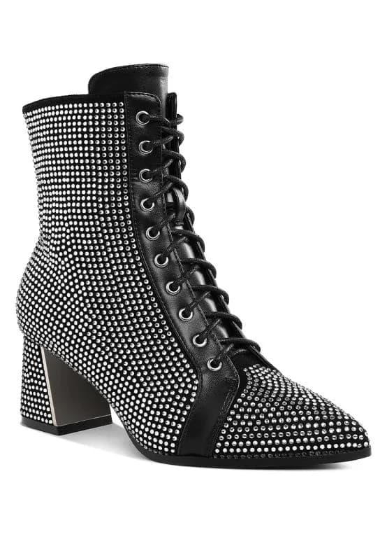 Calla Rhinestone Embellished Ankle Boots