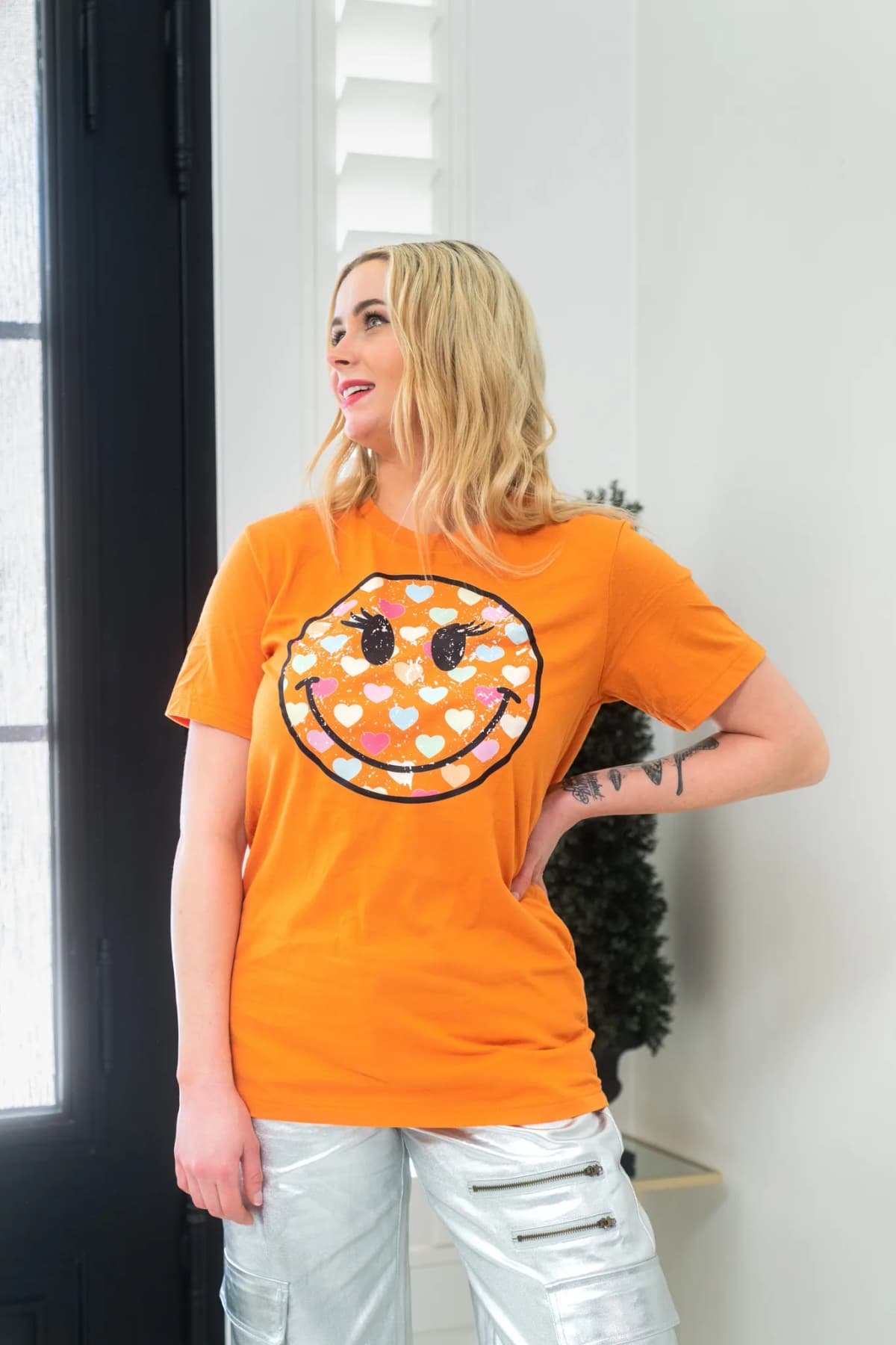 Retro Heart Smiley Face Shirt The Shirt Company (Maroon)