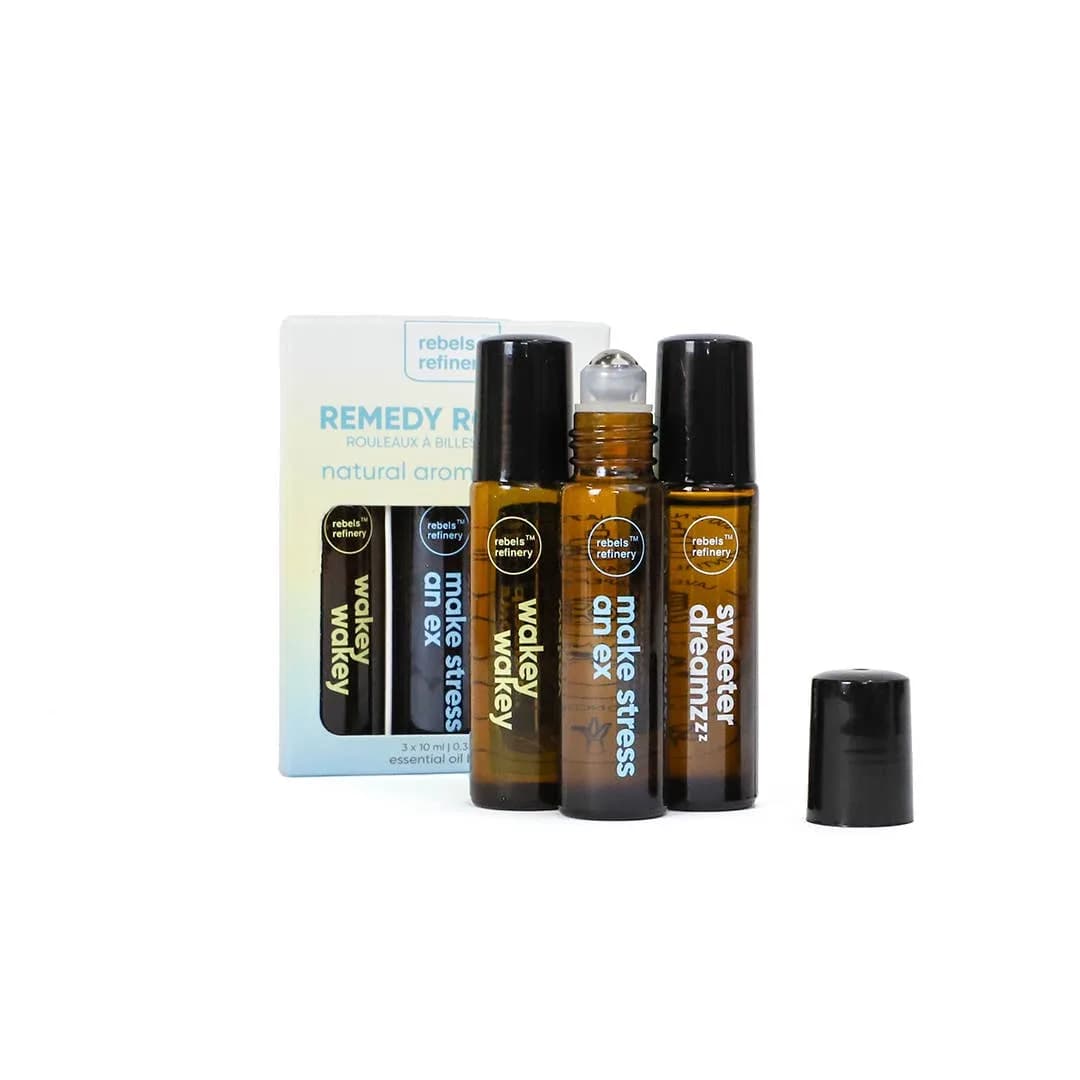Remedy Roller 3 Pack 100% Natural Essential Oil by Rebels Refinery