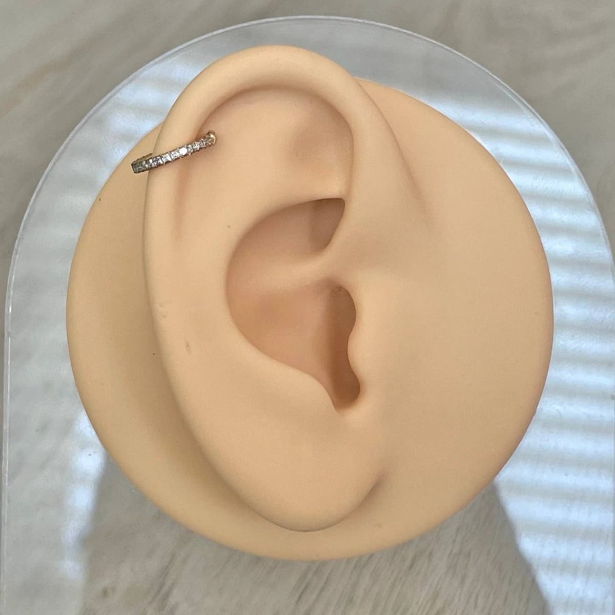Gold Helix or Conch Cartilage Earring 16G 8mm or 10mm Titanium