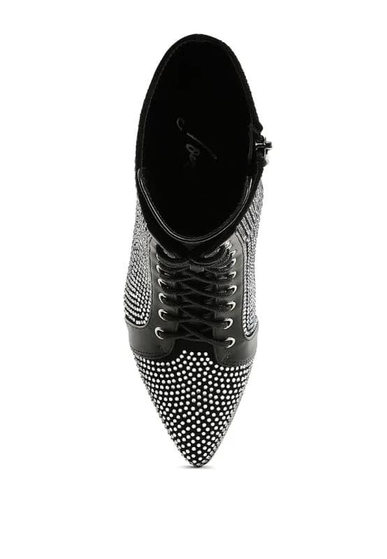 Calla Rhinestone Embellished Ankle Boots