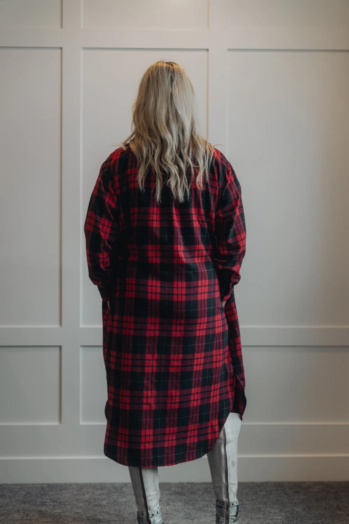 Flannel Plaid Longline Shacket by Bluivy