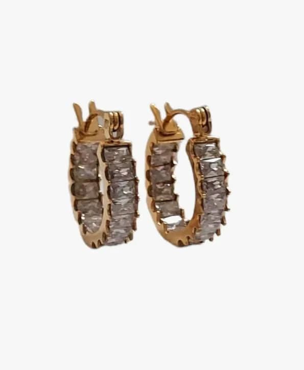 Mini Diamond Gold Hoops