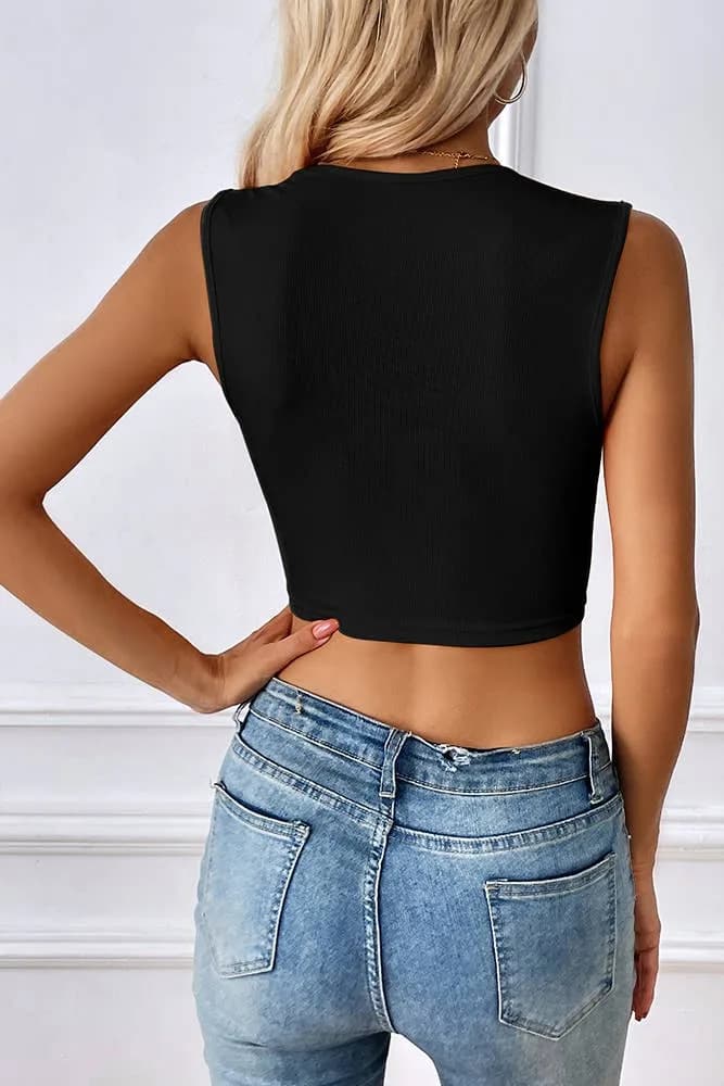 Knit Crop Top Unishe (Black)