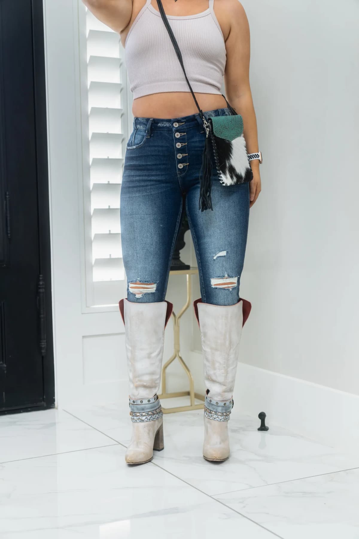 Dark Blue High Rise Frey Skinny Jean KanCan