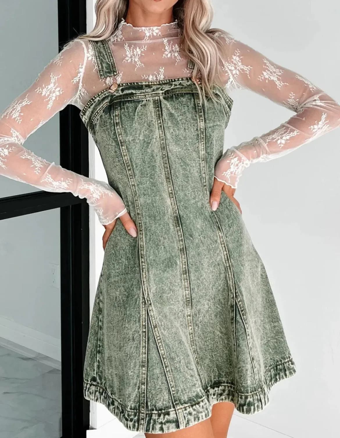 Green Jumper Dress by Becoming June