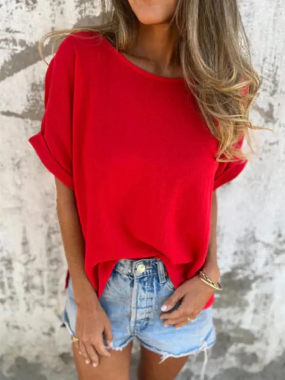 Full Size Round Neck Short Sleeve T-Shirt and Plus Size in Multiple Colors