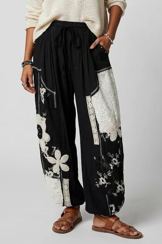 Ruri and Ruda Floral Patchwork Joggers