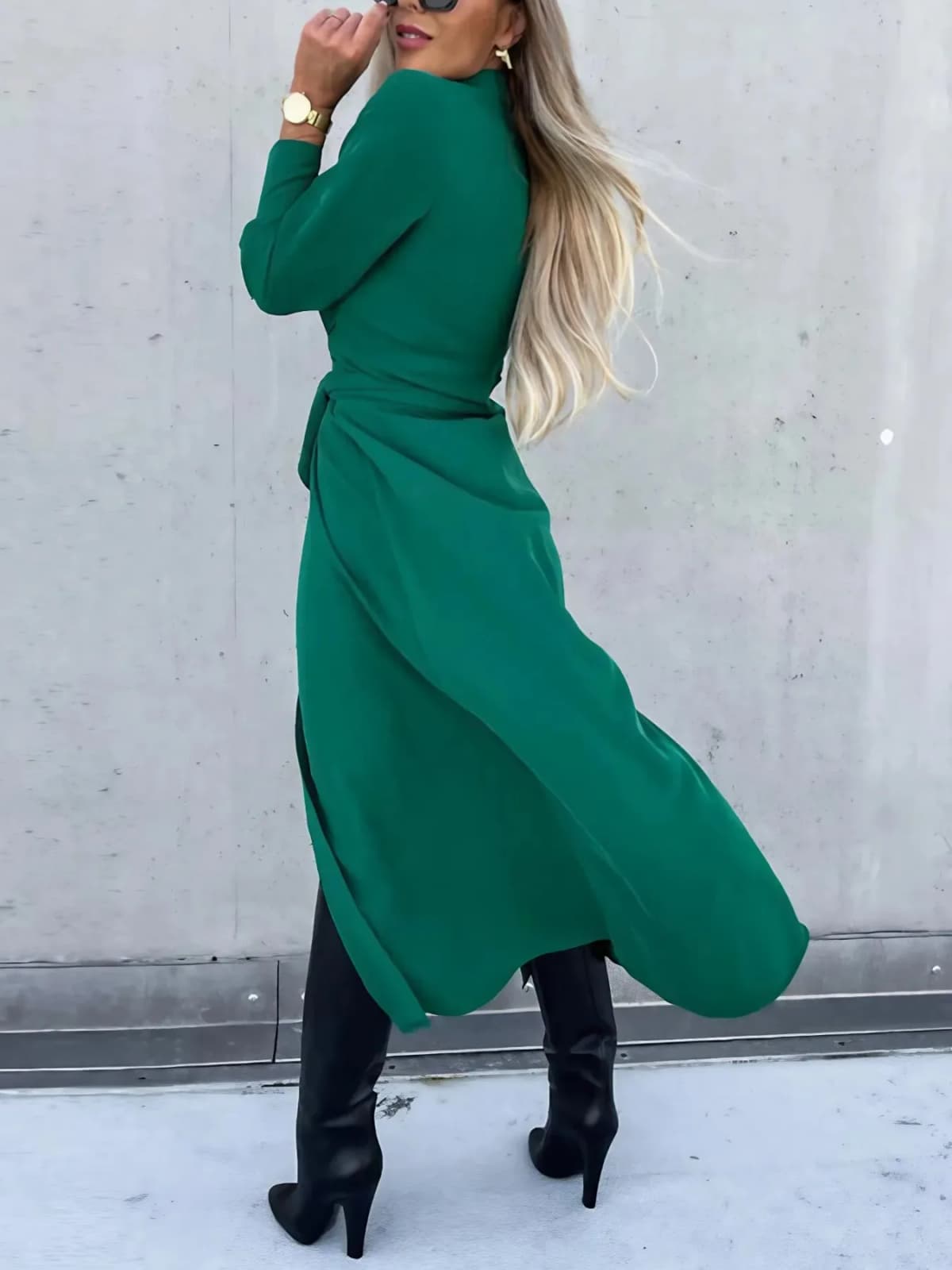 Button Front Long Sleeve Shirt Dress in Multiple Colors