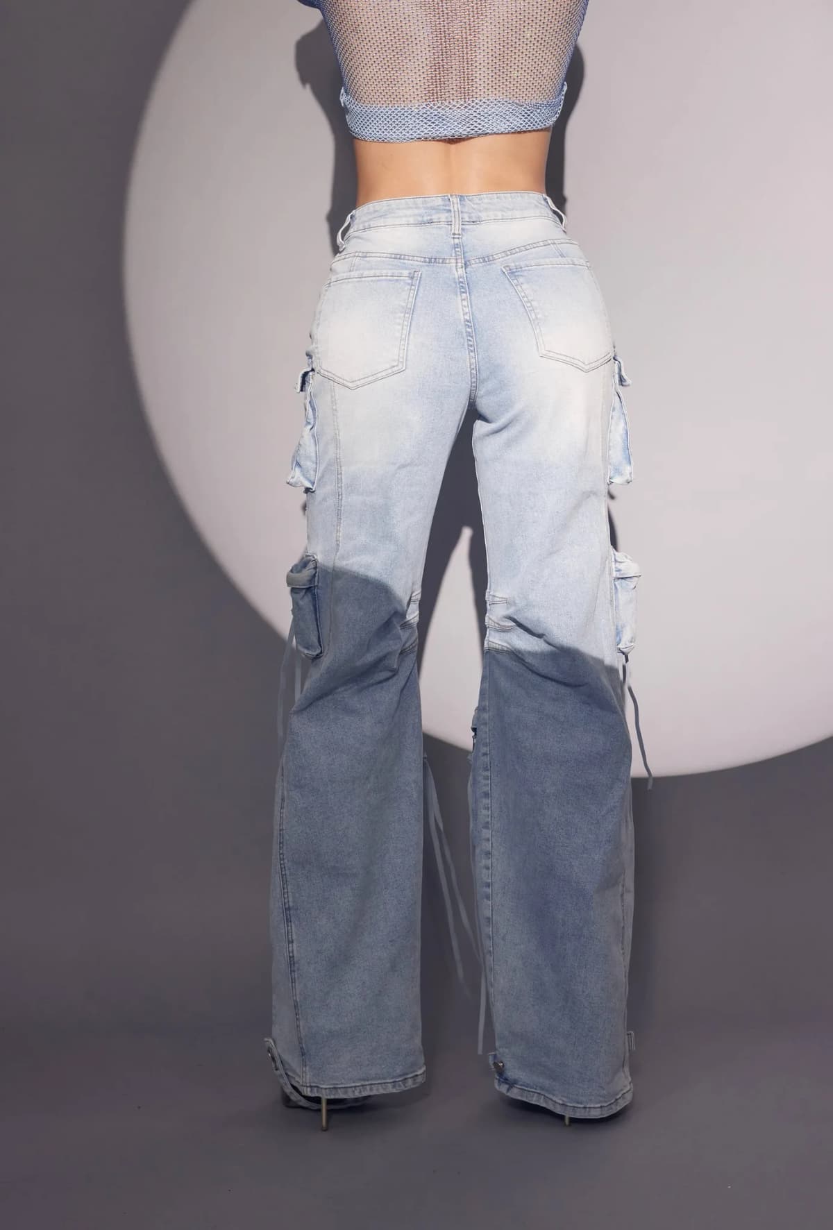 Light Washed Cargo Jeans by WFFS