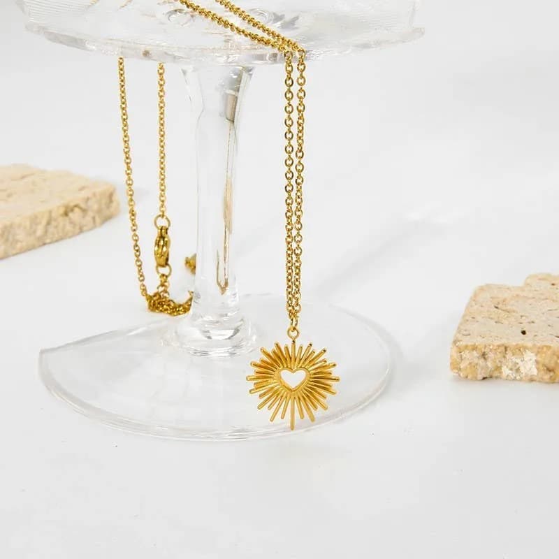 18K Stainless Steel Tarnish Free Heart Necklace