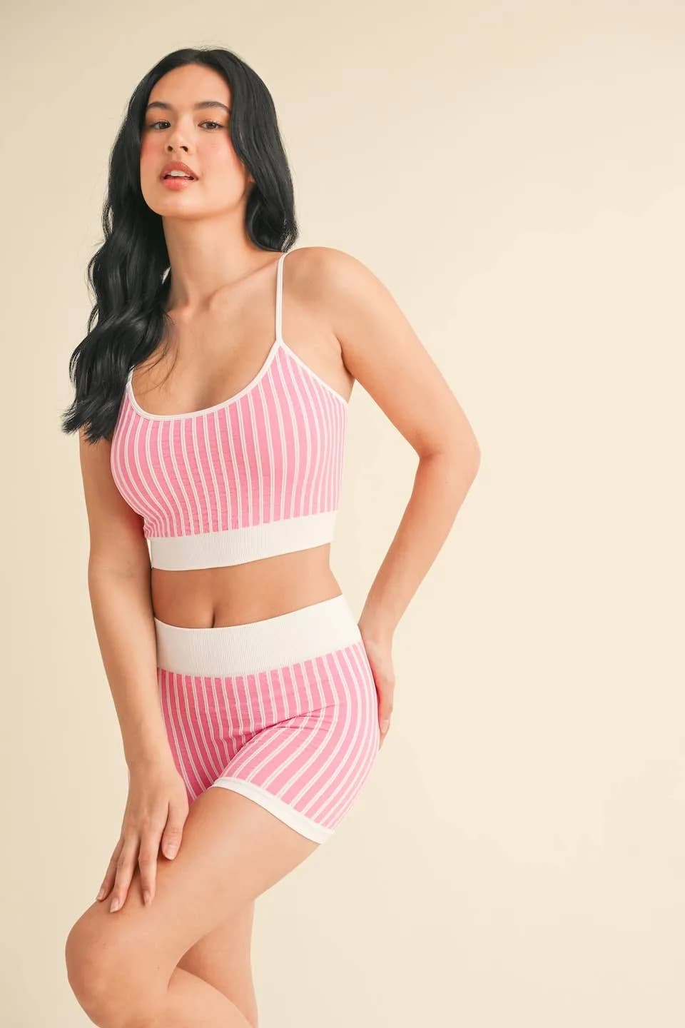 Striped Cami Top and Shorts Set by Kimberly