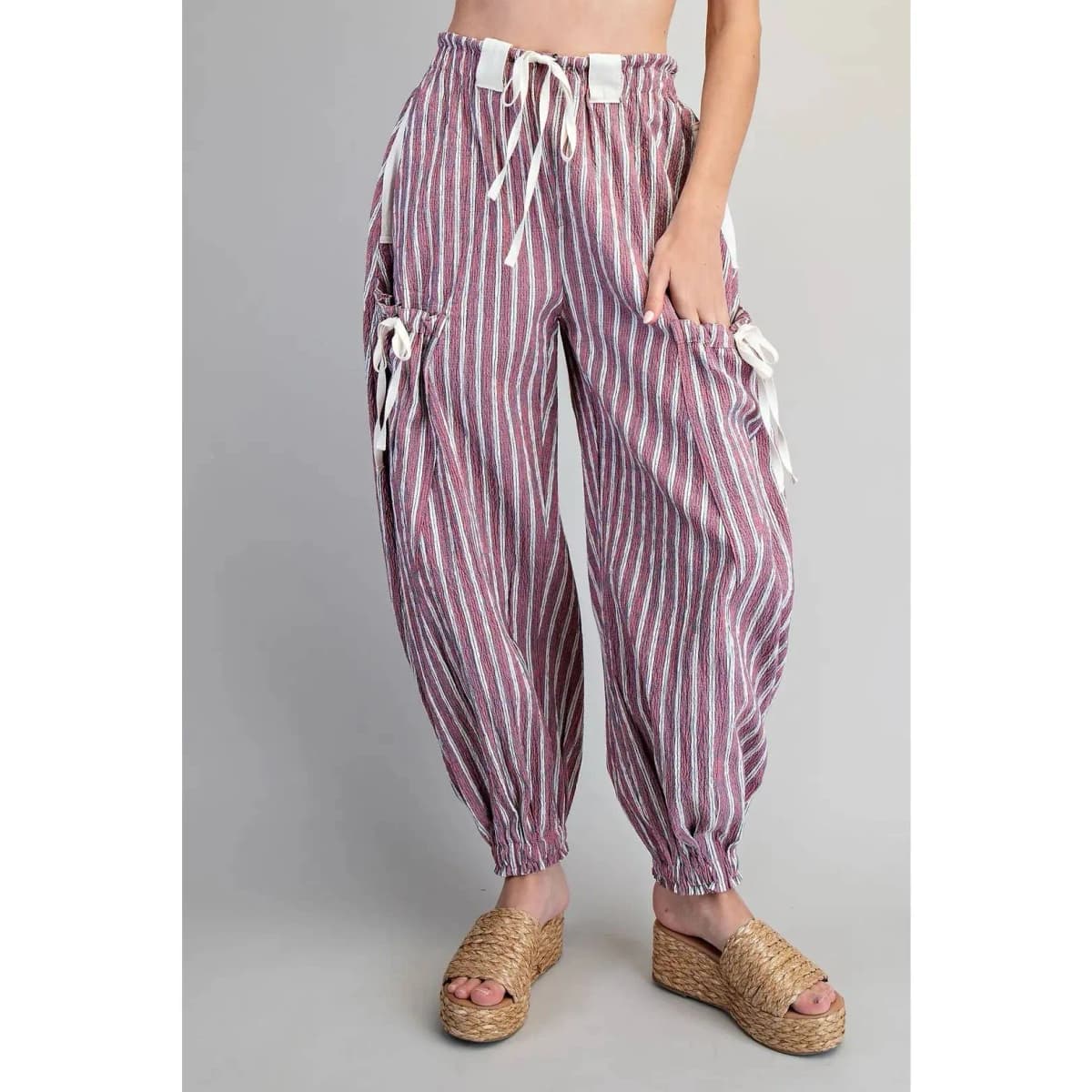 New* Cherry Striped Cargo Pants