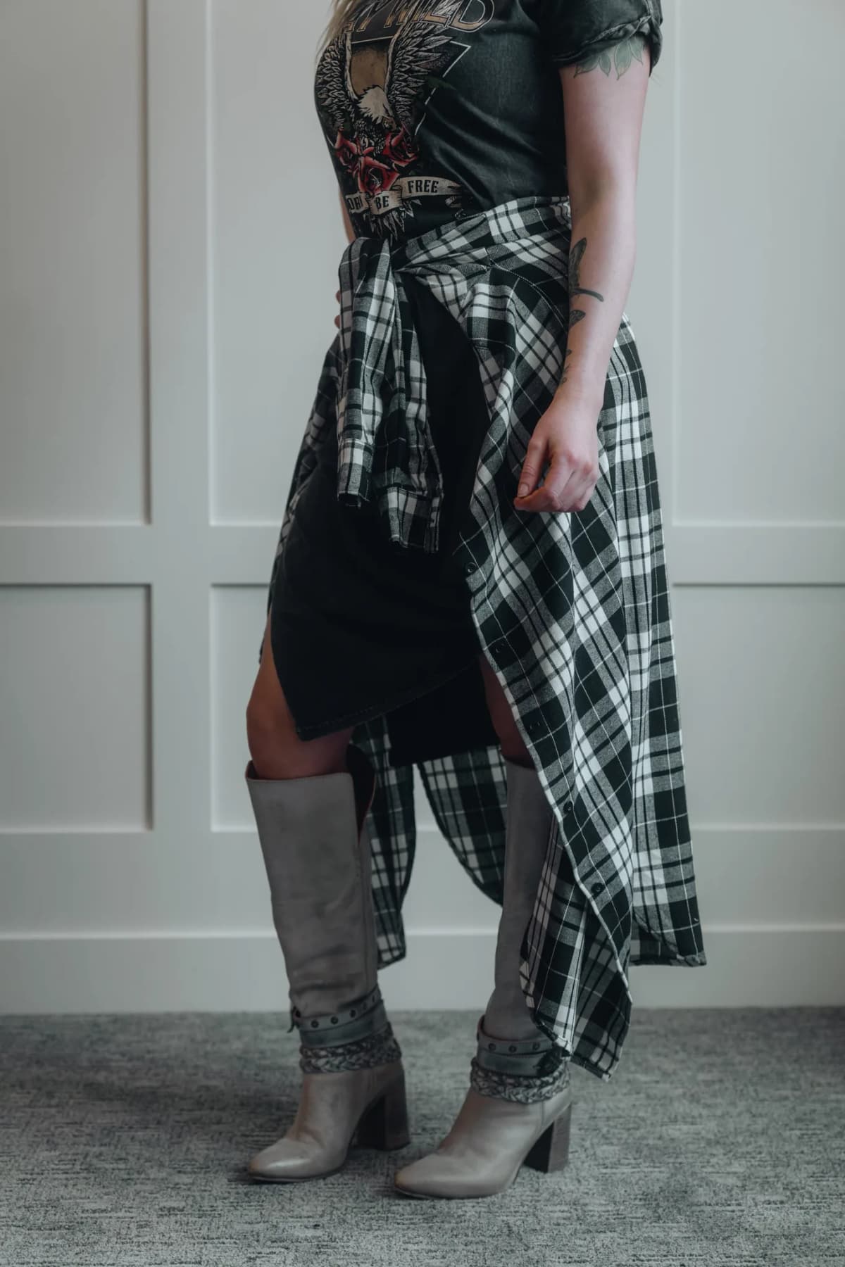 Flannel Plaid Longline Shacket by Bluivy