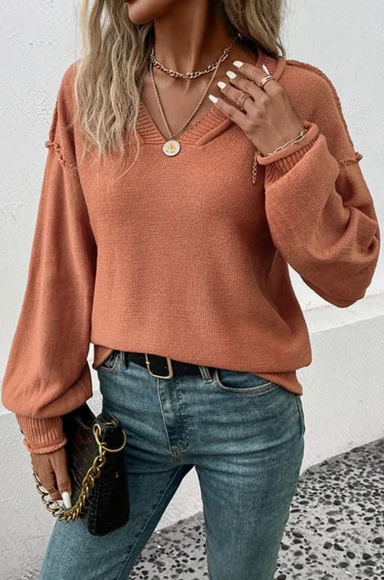 Hem Stitching Western Knitting Pullover Sweater Comely Fashion