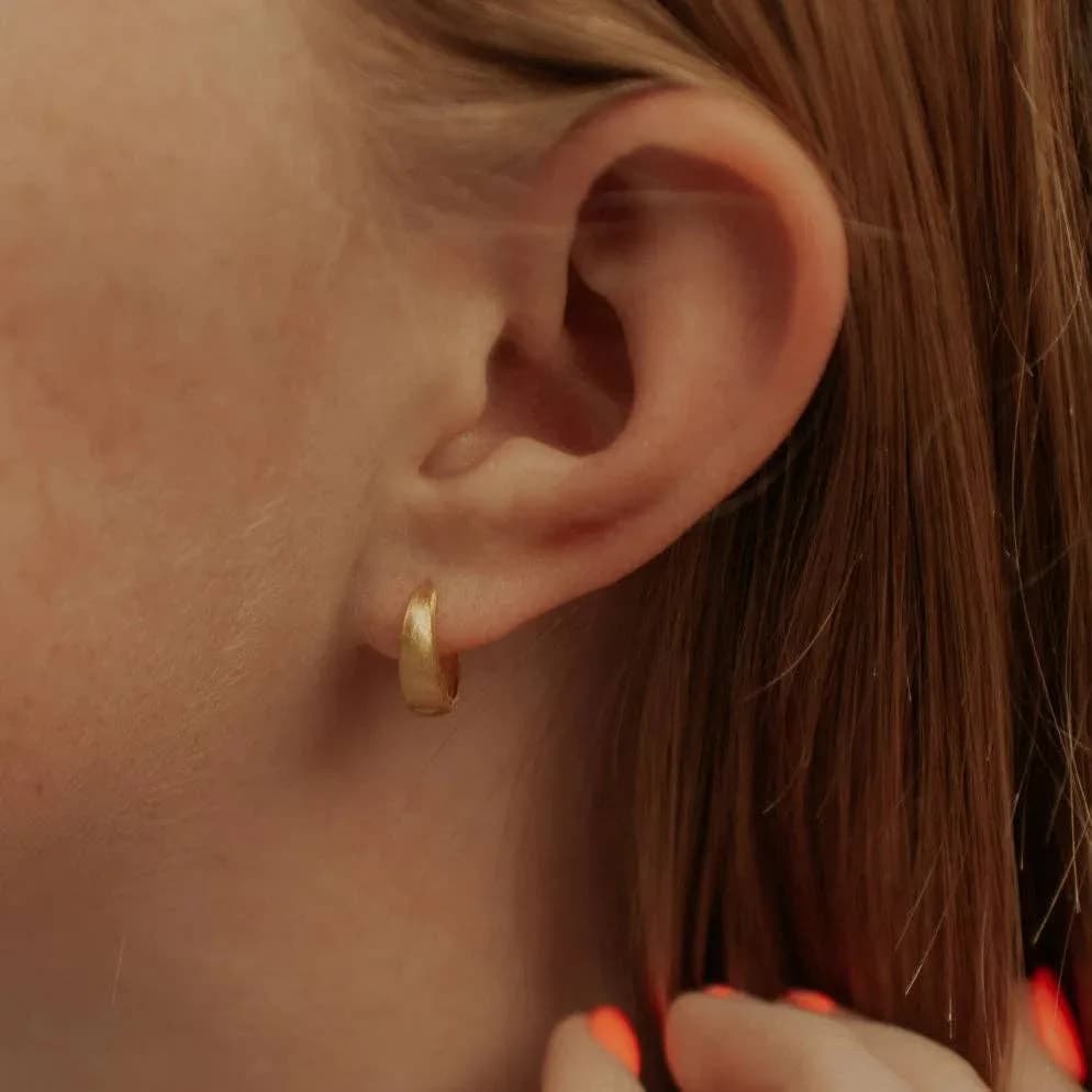 Rue Brushed Hoops Gold or Silver by Mauve