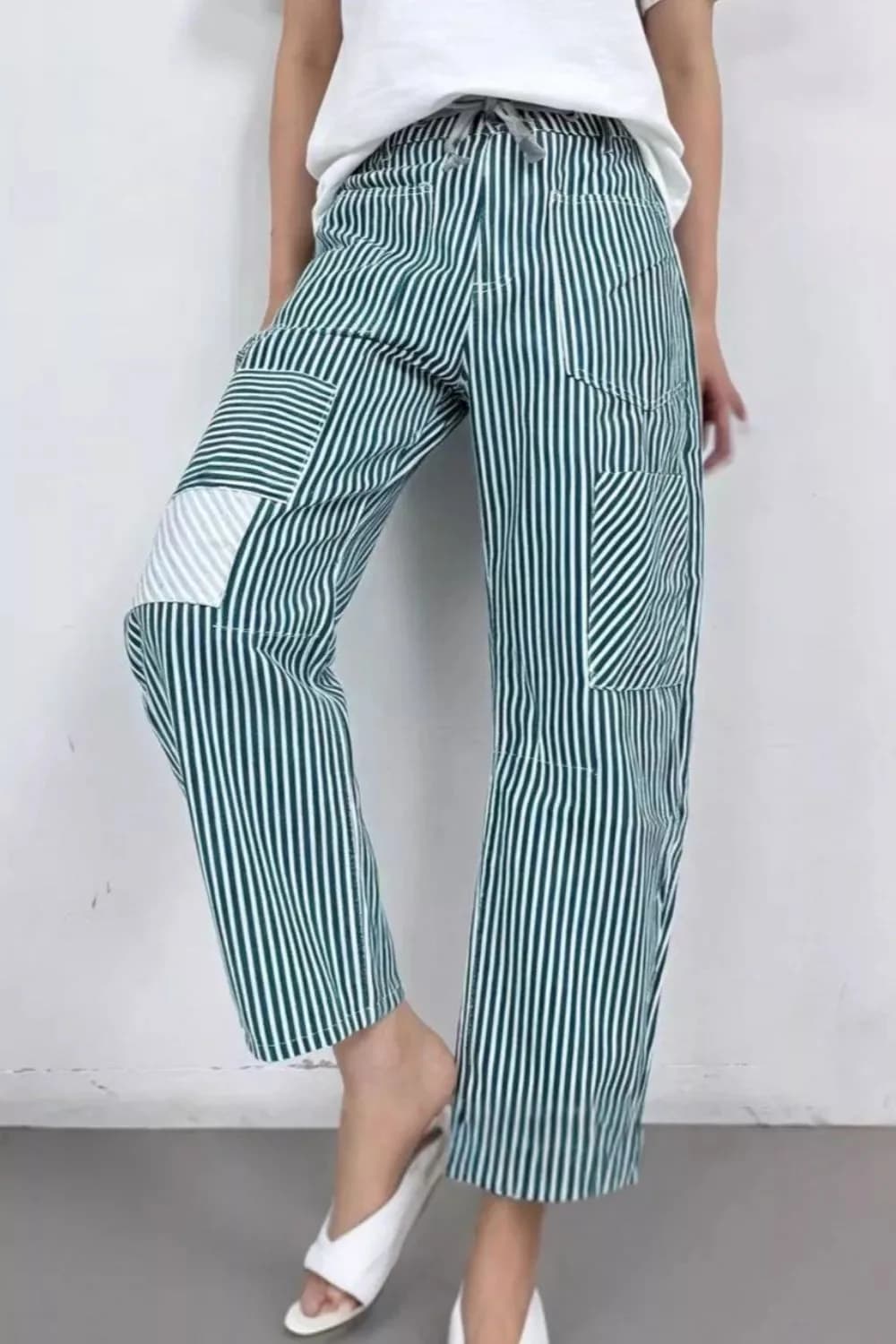 Striped Wide-Leg Pants