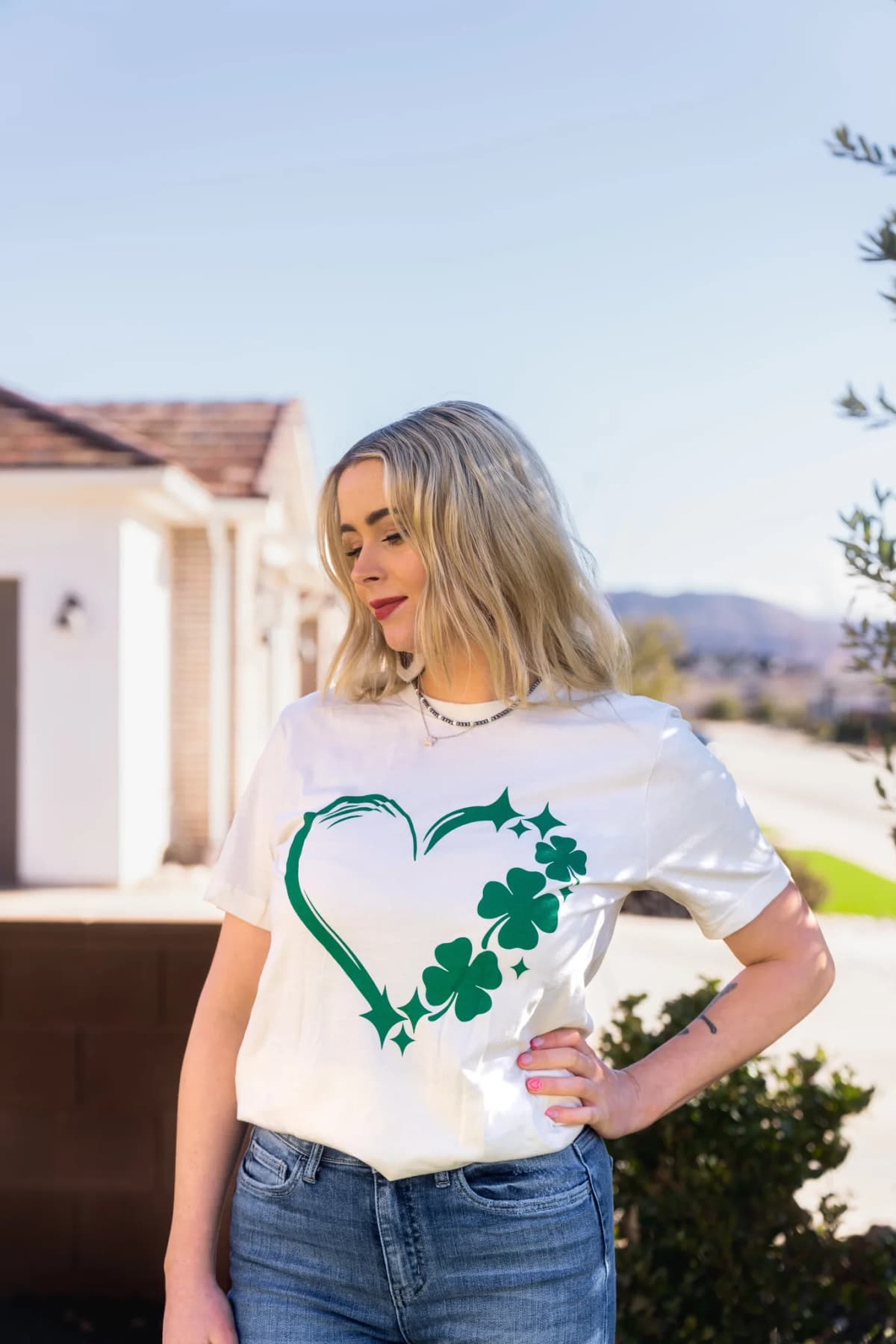 Lucky Clover Heart St Patrick's Day Graphic Tee Kissed Apparel