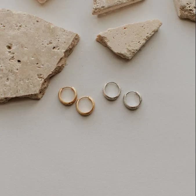 Rue Brushed Hoops Gold or Silver by Mauve