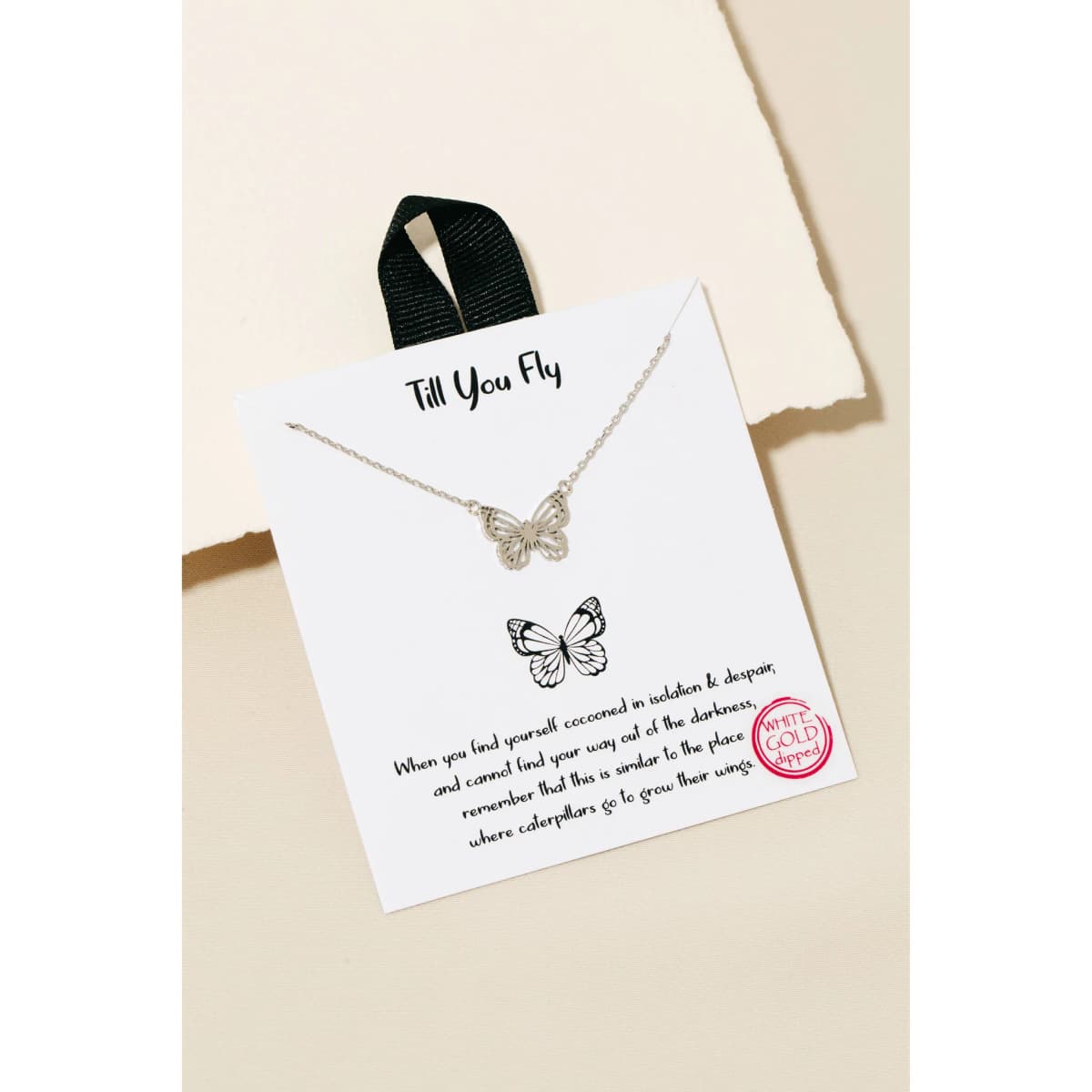 Dipped Flat Butterfly Pendant Necklace Anarchy Street (Gold)