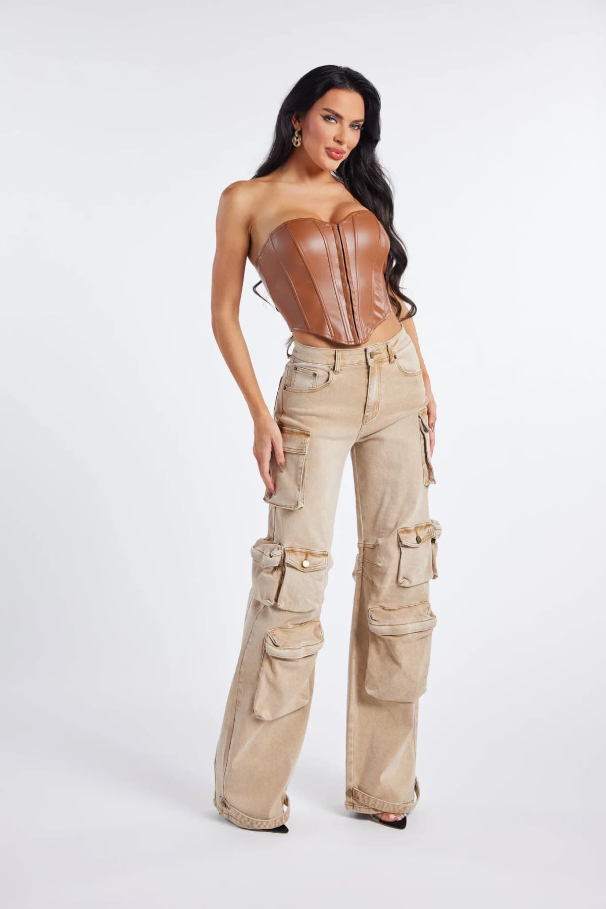 Light Washed Cargo Jeans by WFFS