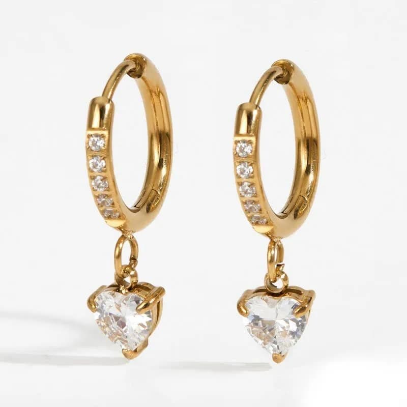 18K STAINLESS STEEL TARNISH FREE CRYSTAL EARRINGS