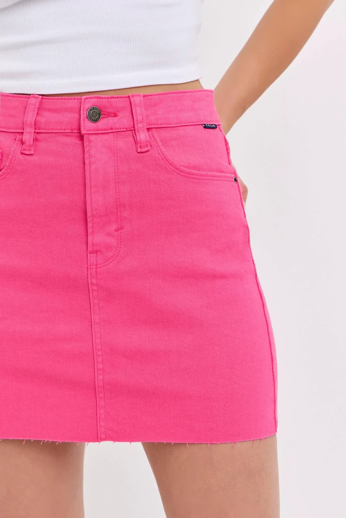 High Waisted Mini Skirt with Front Slit by Cello