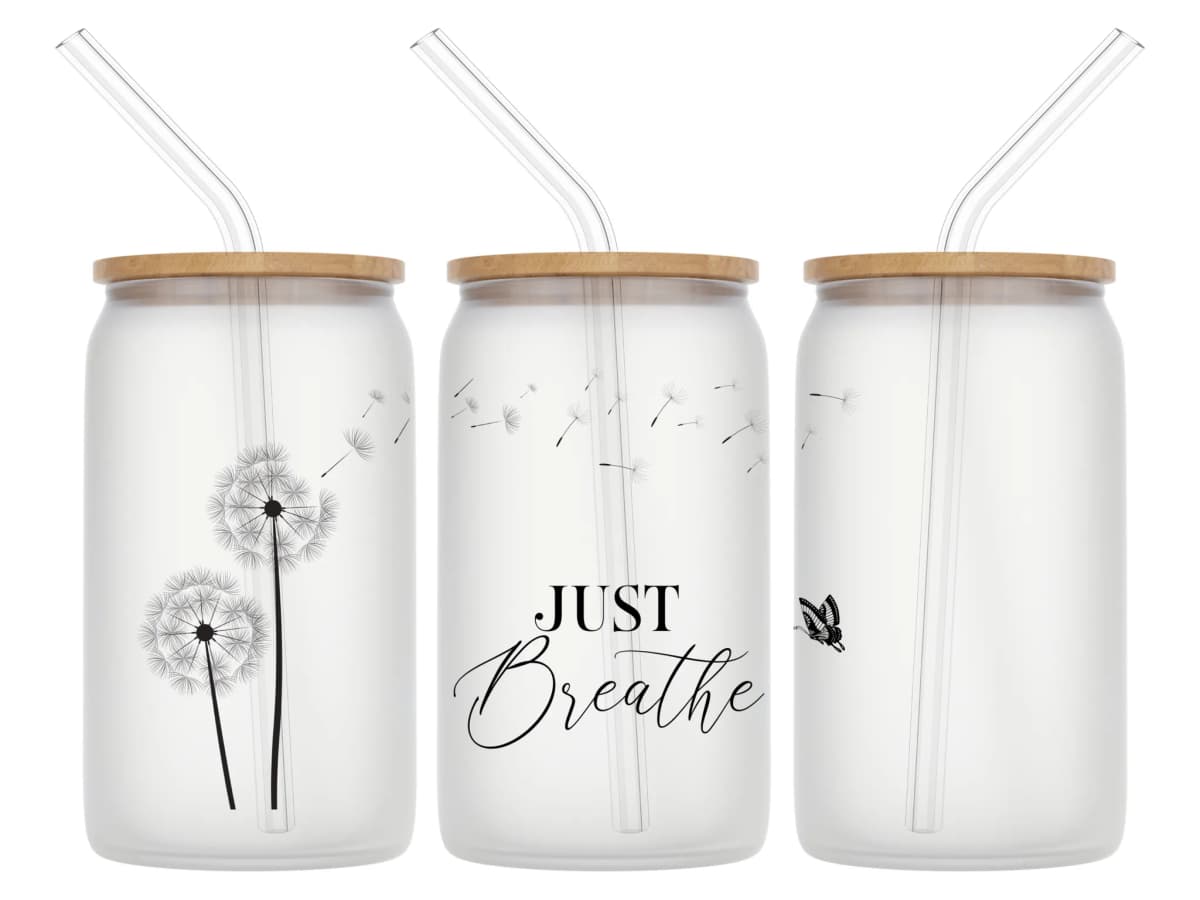 Just Breathe 16oz Libbey Glass Tumbler